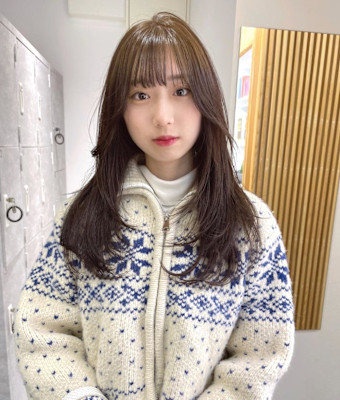 【rizu】オリーブ/ブリーチなし/ダブルカラー/レイヤー