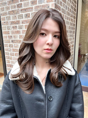 【天神】韓国風レイヤー/オリーブベージュ/ヨシンモリ