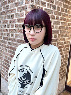 【天神】切りっぱなしボブ/ダークレッド/タンバルモリ