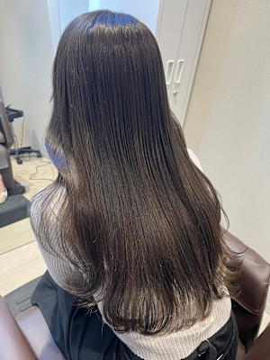 髪質改善カラー　TOKIOトリートメント　ロング　アッシュ