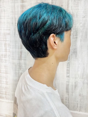 シアン×ブラック×エンドカラー