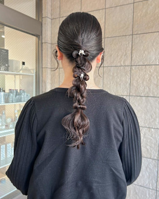 【hinari】お呼ばれヘア/編みおろしヘアセット