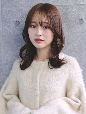 マロンブラウン×韓国風くびれ巻き