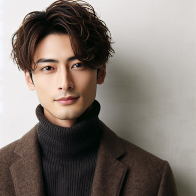 ★大人無造作ツーブロックモテる束感モテ髪イケメン黒髪ビジネス