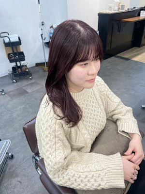 カシスカラー/ブリーチなしカラー/暖色カラー