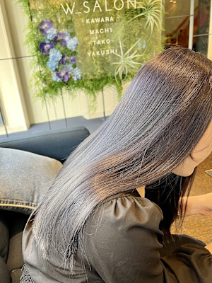 【W_SALON 河原町】シルバーグレージュ/髪質改善