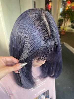 【W_SALON 河原町】ラベンダーブルー/ボブ
