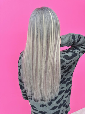 シルバー×ホワイトのMIXバレイヤージュ♪