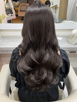 韓国風パーマ/コテ巻き風パーマ/レイヤーット顔まわりレイヤー