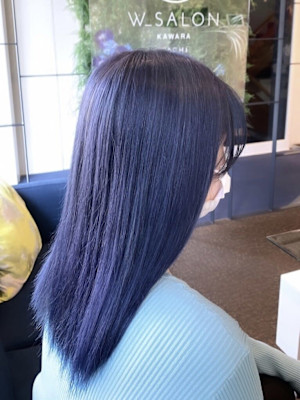 【W_SALON 河原町】ネイビーブルー/艶髪/大人綺麗
