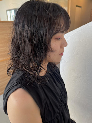 ミディアムクルクルパーマ