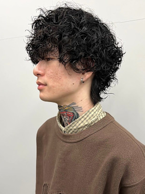 波巻きツイストスパイラルパーマ メンズパーマ メンズカット博