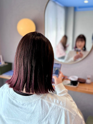 #切りっぱなしボブ　#チェリーベージュ　#オベージュ