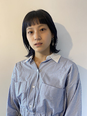 ブルーブラック×切りっぱなし