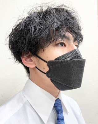 メンズカット＋波巻きパーマパーマ＋透明感カラー