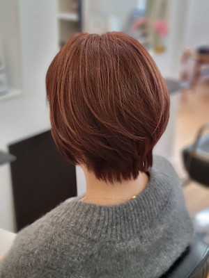 ピンクベージュ×ショート　20代/30代/40代