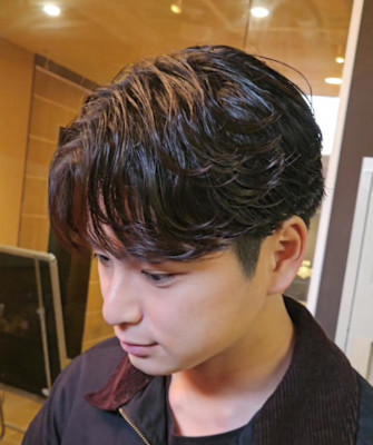 フェザーパーマ×ブラックピンパーマ
