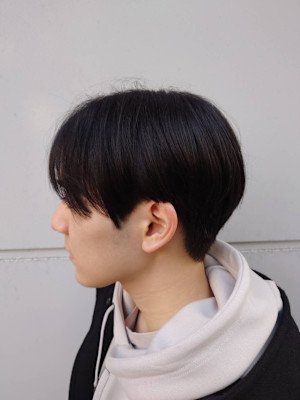 メンズセンターパート