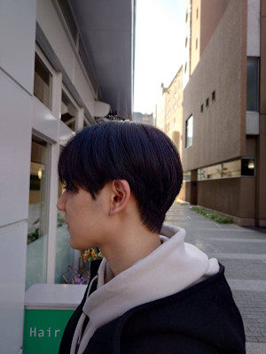 メンズセンターパート