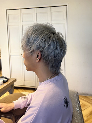 メンズショート × シルバーアッシュ