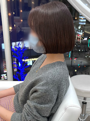 【中澤】オレンジベージュ　ミニボブ