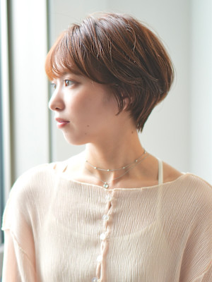 前下がりショート・ボブ/絶壁解消/前髪あり/30代/40代/