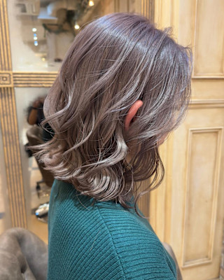 ラベンダーミルクティー_ グレージュ_ 韓国風巻き