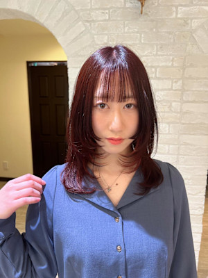 【YUCCA .Nana】ボルドーカラー×レイヤーカット♪