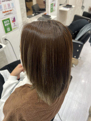 美革酸性ストレート×ブリーチ毛