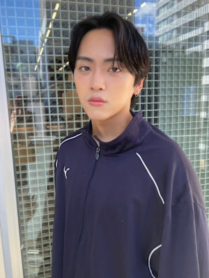 HONEY 町田×フェザーパーマセンターパート 黒髪