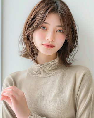 ボブ/外ハネ/暖色/ブリーチなし