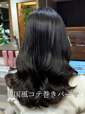 韓国風コテ巻きパーマ/レイヤースタイル