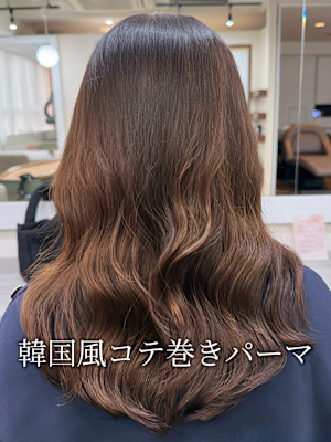 韓国風コテ巻きパーマ/レイヤースタイル