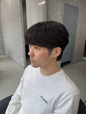 シースルーマッシュパーマ