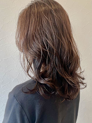 くすみベージュピンク/ゆるふわ/レイヤー