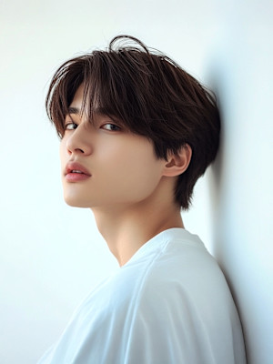 韓国ヘア/モテる黒髪/センターパート