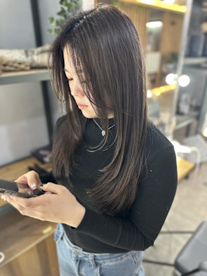 韓国風レイヤー×グレージュカラー