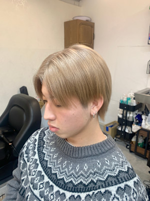 ミルクティーベージュ×センターパート