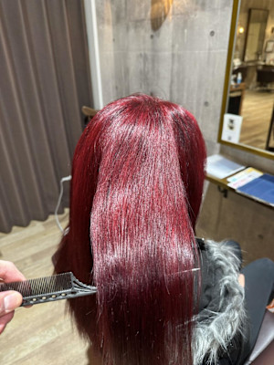 ギャル ボルドーカラー