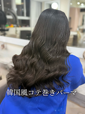 韓国風コテ巻きパーマ
