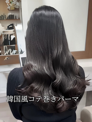 韓国風コテ巻きパーマ/レイヤースタイル