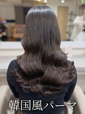透明感カラー×韓国風パーマ