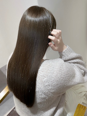 30代40代オリーブベージュ酸性ストレート髪質改善縮毛矯正