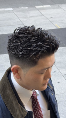 ウェーブパーマ　ビジネスカット　日本橋　