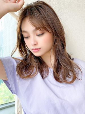 ウェーブミディアム/メルティカラー/レイヤー/似合わせカット