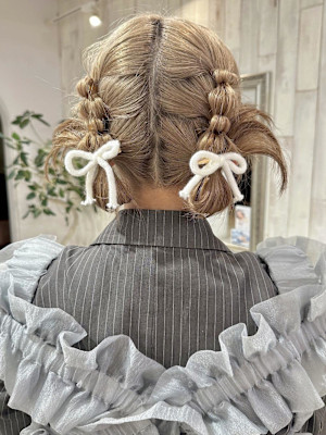 ヘアセット/ヘアアレンジ/お呼ばれヘア/ベージュ