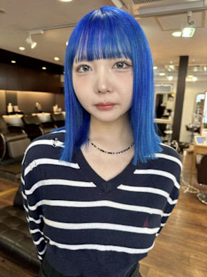 ブルー/ブリーチカラー/デザインカラー/ハイトーン