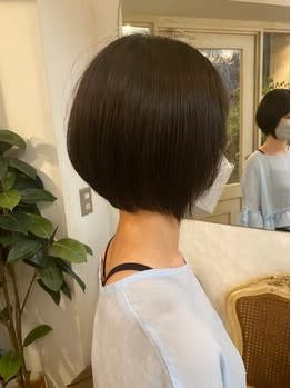 平行ボブひし形ショート髪質改善コスメストレート