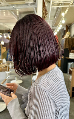 ボブ×ラベンダーカラー