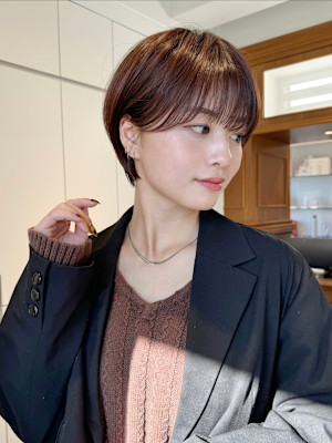 ウェーブミディアム似合わせカットメルティカラーショート/原宿